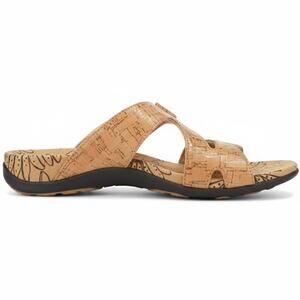 Vionic Lauren Slide Sandals WMNS US 8 EU 39 UK 6 Tan Orthotic Double-Strap Flats